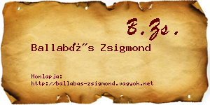 Ballabás Zsigmond névjegykártya