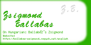 zsigmond ballabas business card